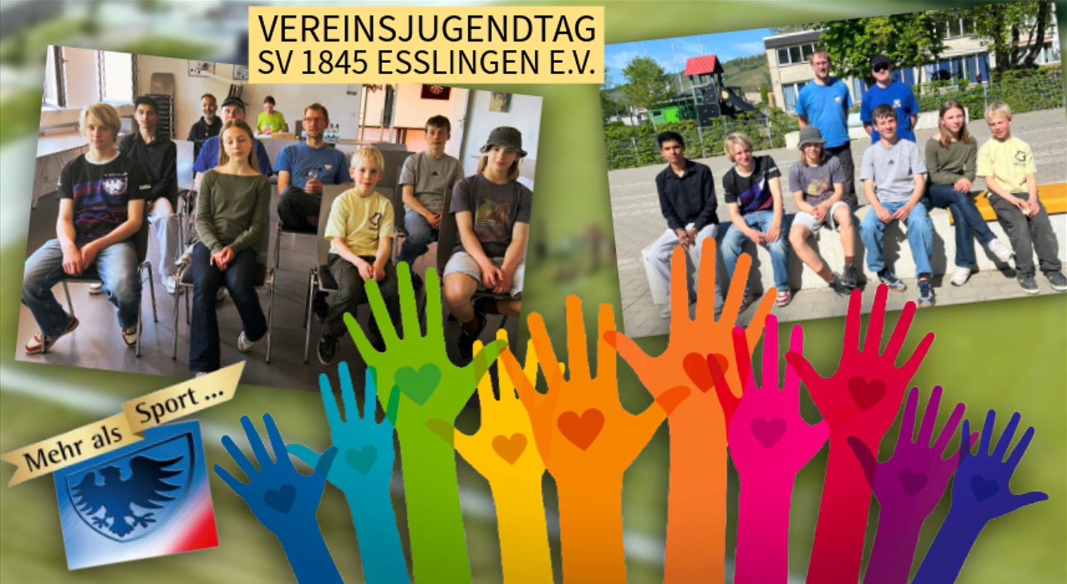 Bildcolage mit Gruppenfoto vom Vereinsjugendtag