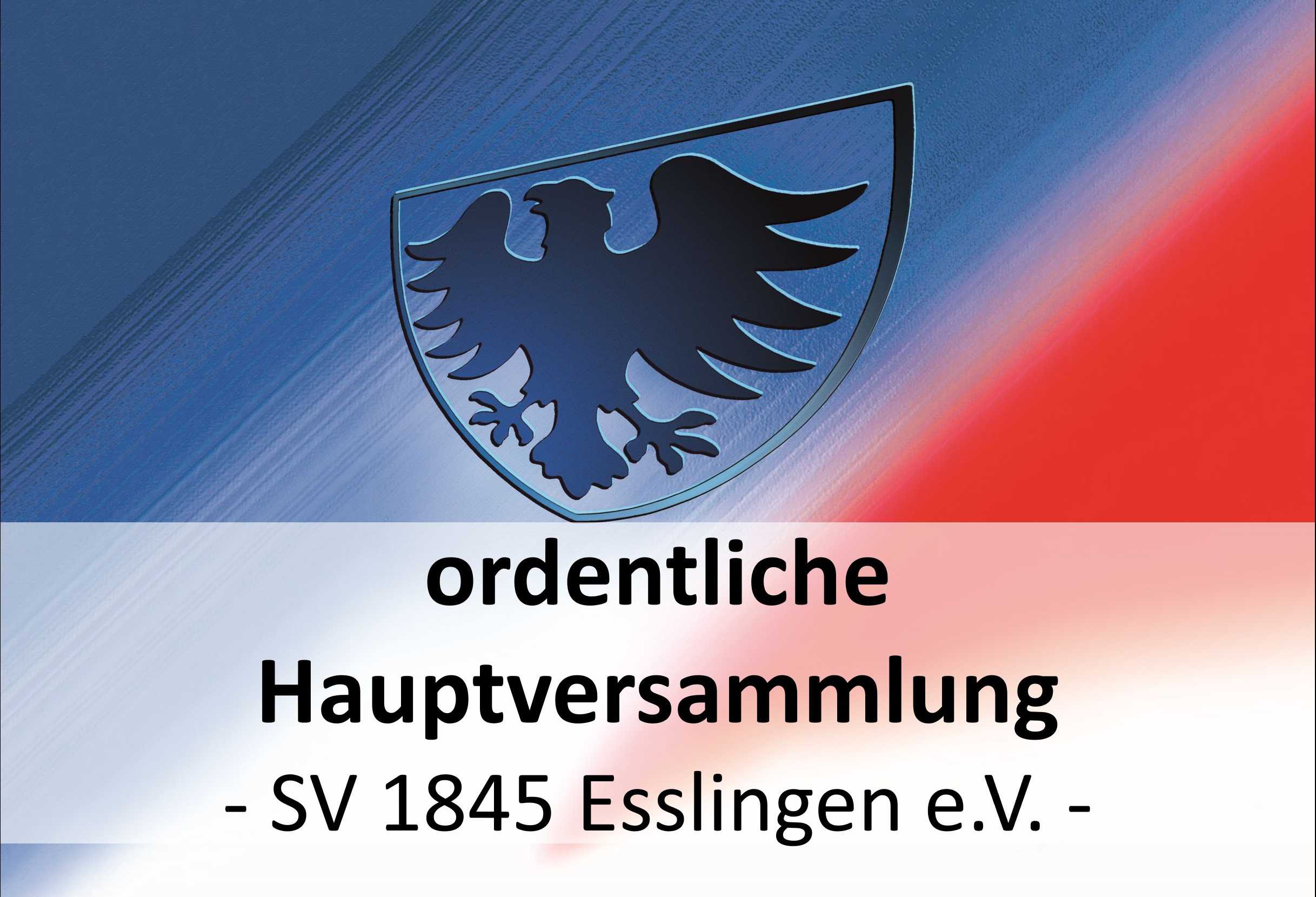 Grafik mit dem Hinweis auf die ordentliche Hauptversammlung der SV 1845 Esslingen e.V.