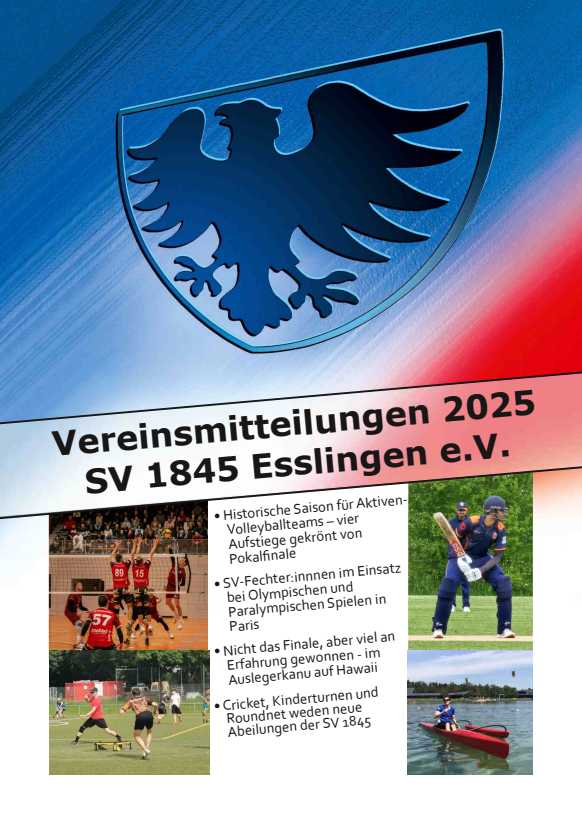 Vereinsmitteilungen 2022 Titelseite der Vereinsmitteilungen 2025